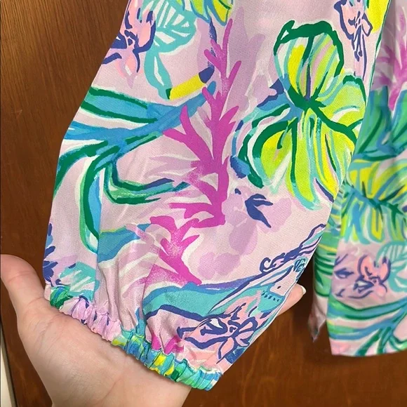 Lilly Pulitzer Mermaid Cove Elsa Silk Top - Picture 6 of 12